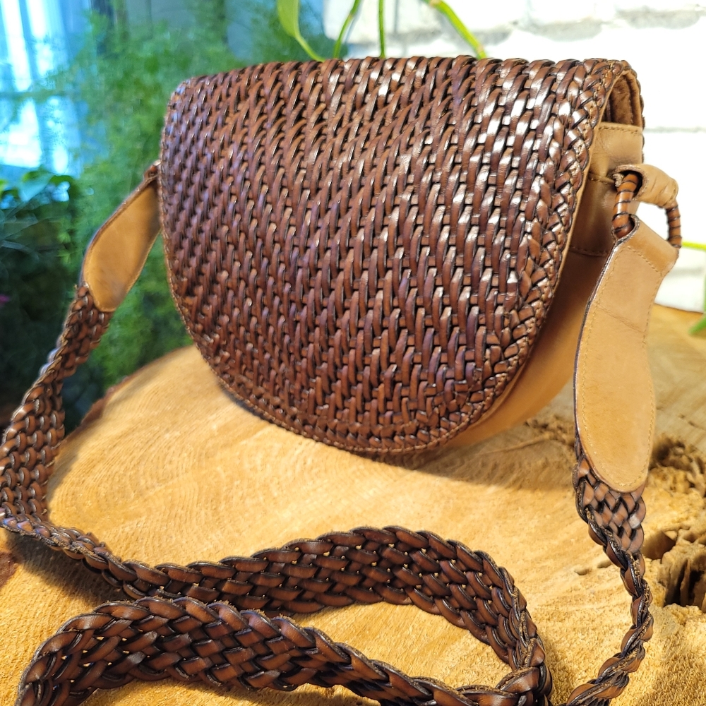 De Vecchi Italian Woven Leather Bag - Picture 14 of 15
